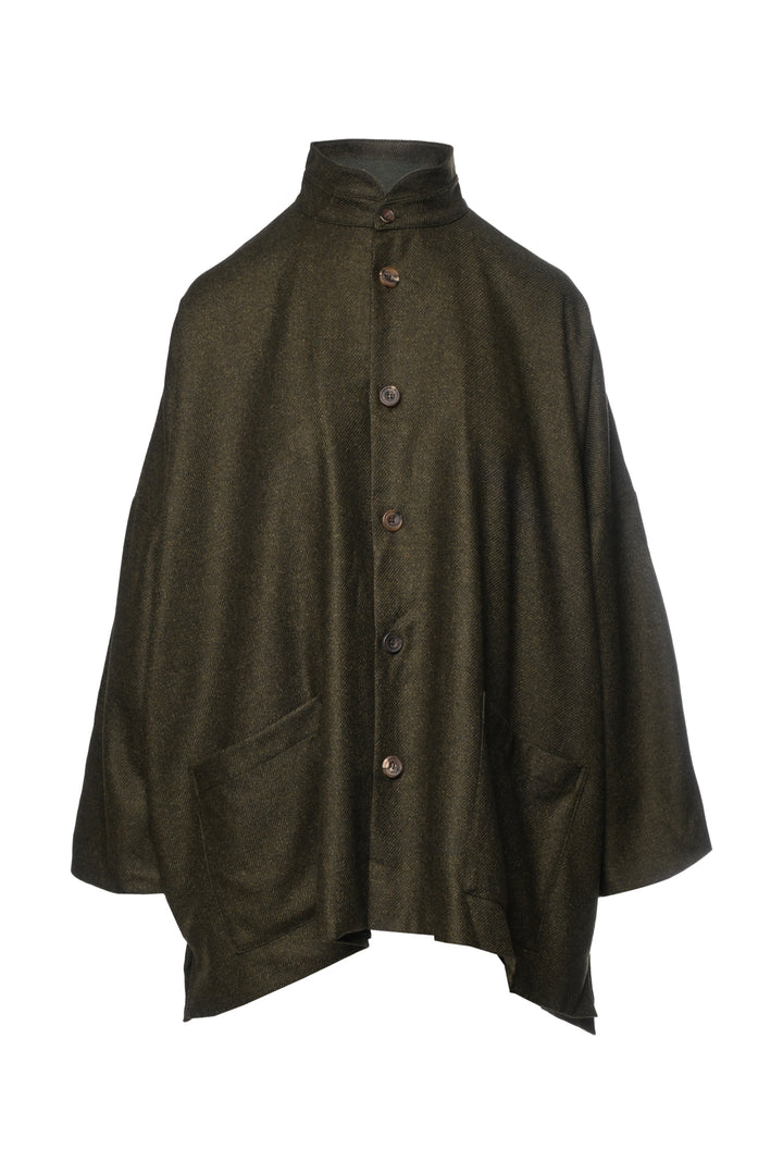 Eskandar Size 1 Wool-Silk Oversized Jacket