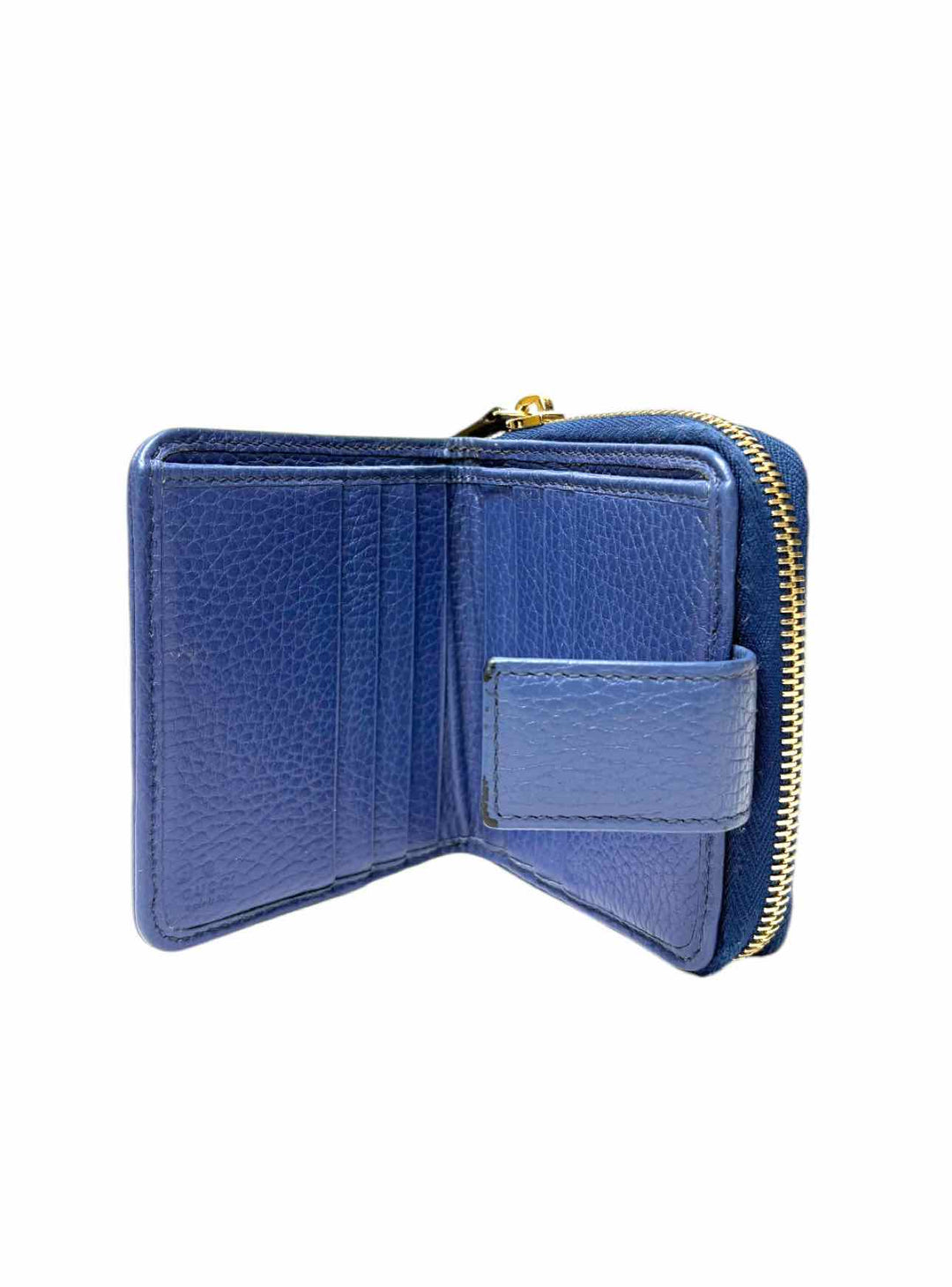 Gucci Size French GG Canvas w/Caspian Blue Leather Wallet