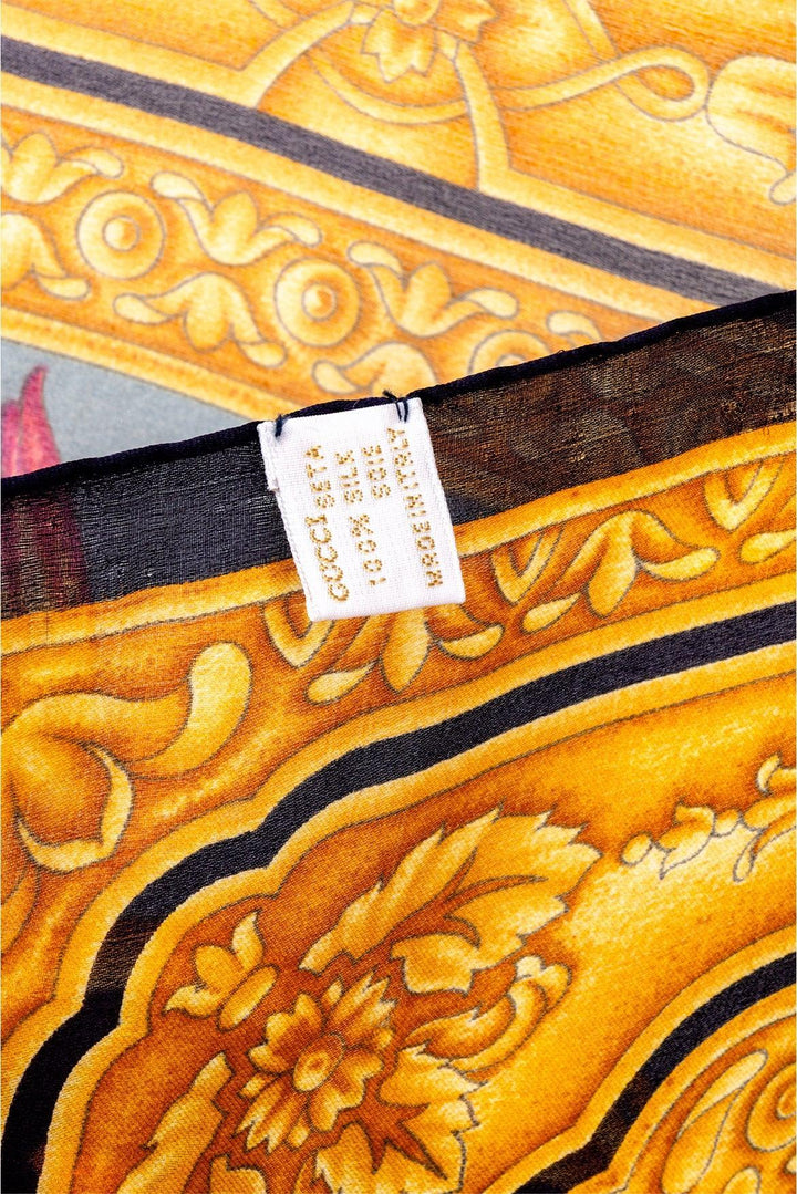 Gucci 1990's Vintage Tom Ford Diana Legend Barocco Silk Scarf