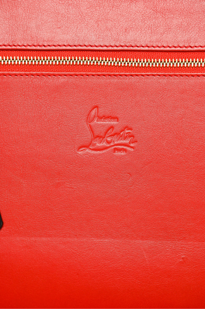 Christian Louboutin Leather Spiked Clutch Wristlet