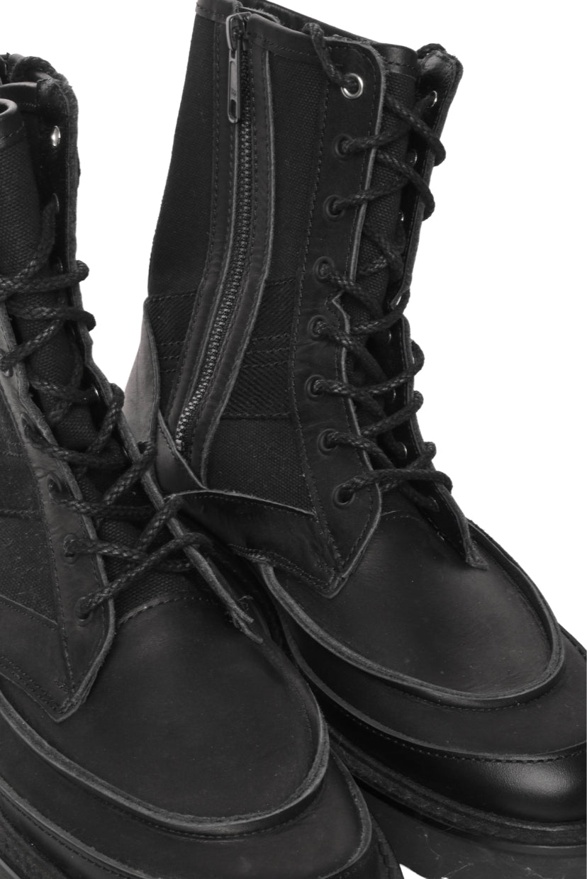 Y's Size 39 Cotton Duck/Leather Combination Military Boots