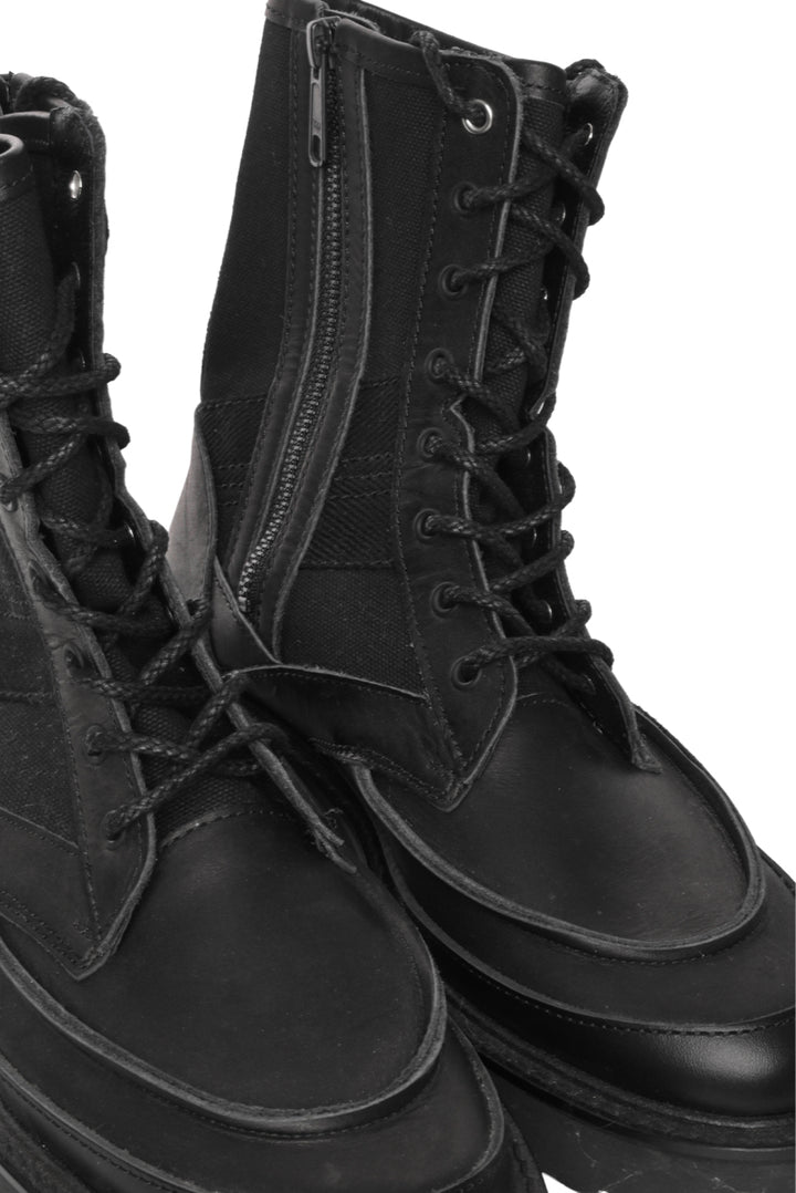 Y's Size 39 Cotton Duck/Leather Combination Military Boots