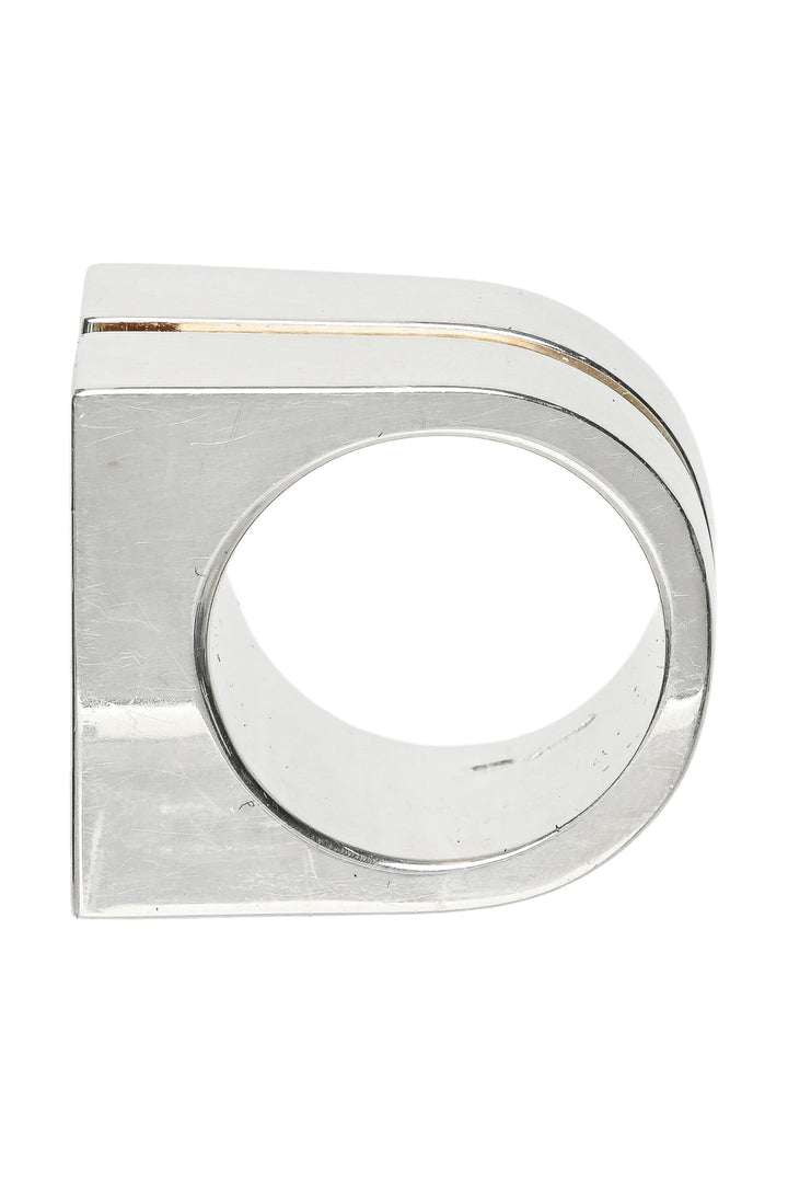 Gucci Size 5.75 Silver Interlocking G Signet Ring