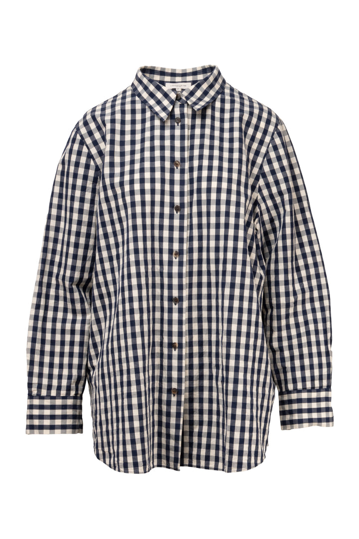 Lafayette 148 Size XXL Gingham Cotton & Linen Oversize Shirt