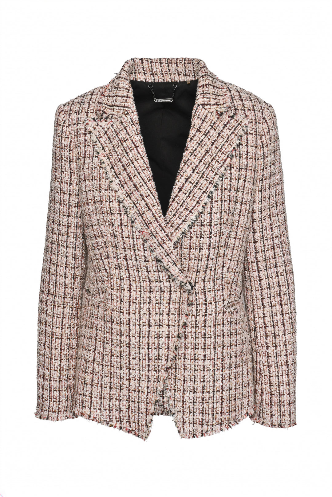 Elie Tahari Size S/M Single Breasted Tweed Raw Edge Blazer