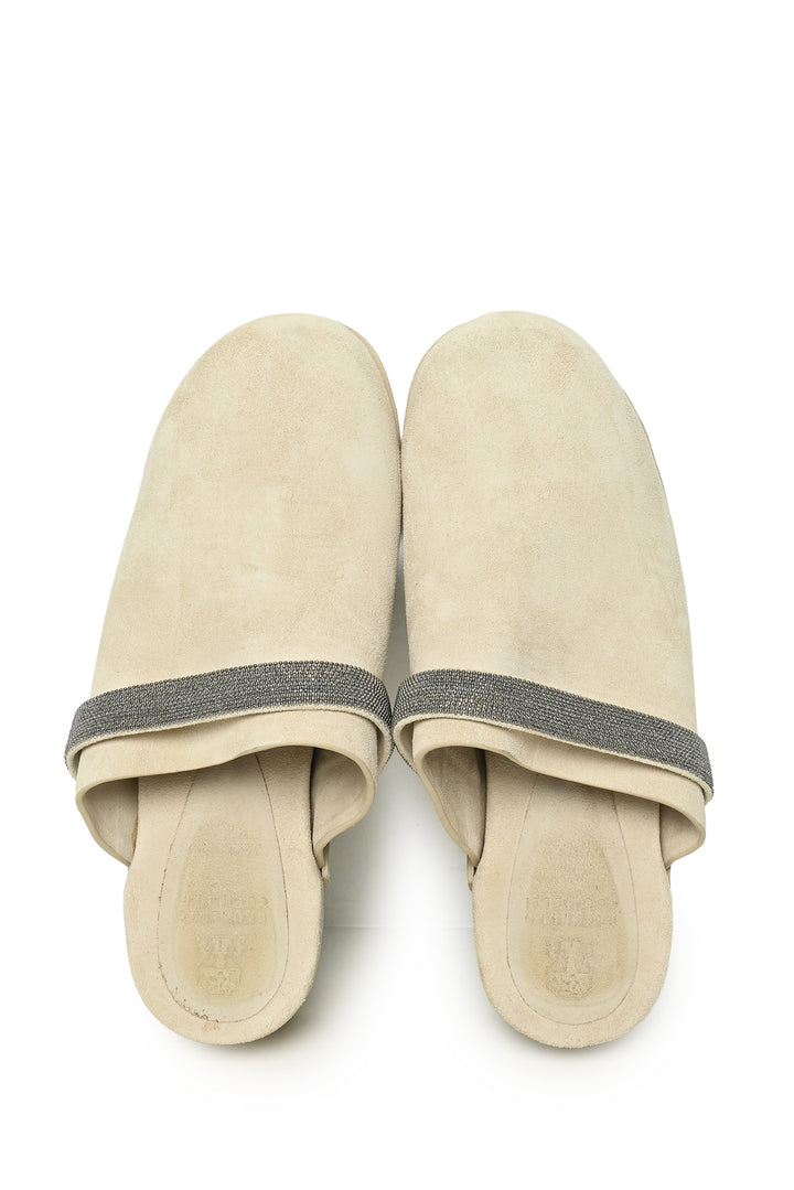 Brunello Cucinelli Size 36.5 Monili Suede Clogs