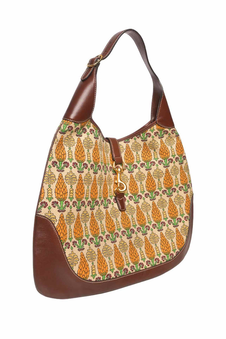 Gucci Pineapple Print Canvas Jackie O Bouvier Bag