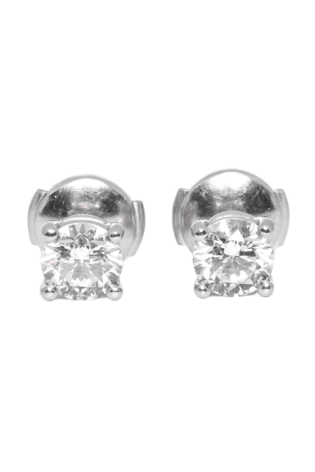 Tiffany & Co Platinum Round Brilliant Diamond Stud Earrings