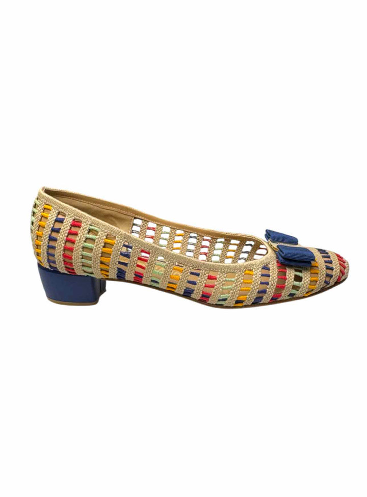 Ferragamo Size 8.5 Vara Crochet Knit Pumps