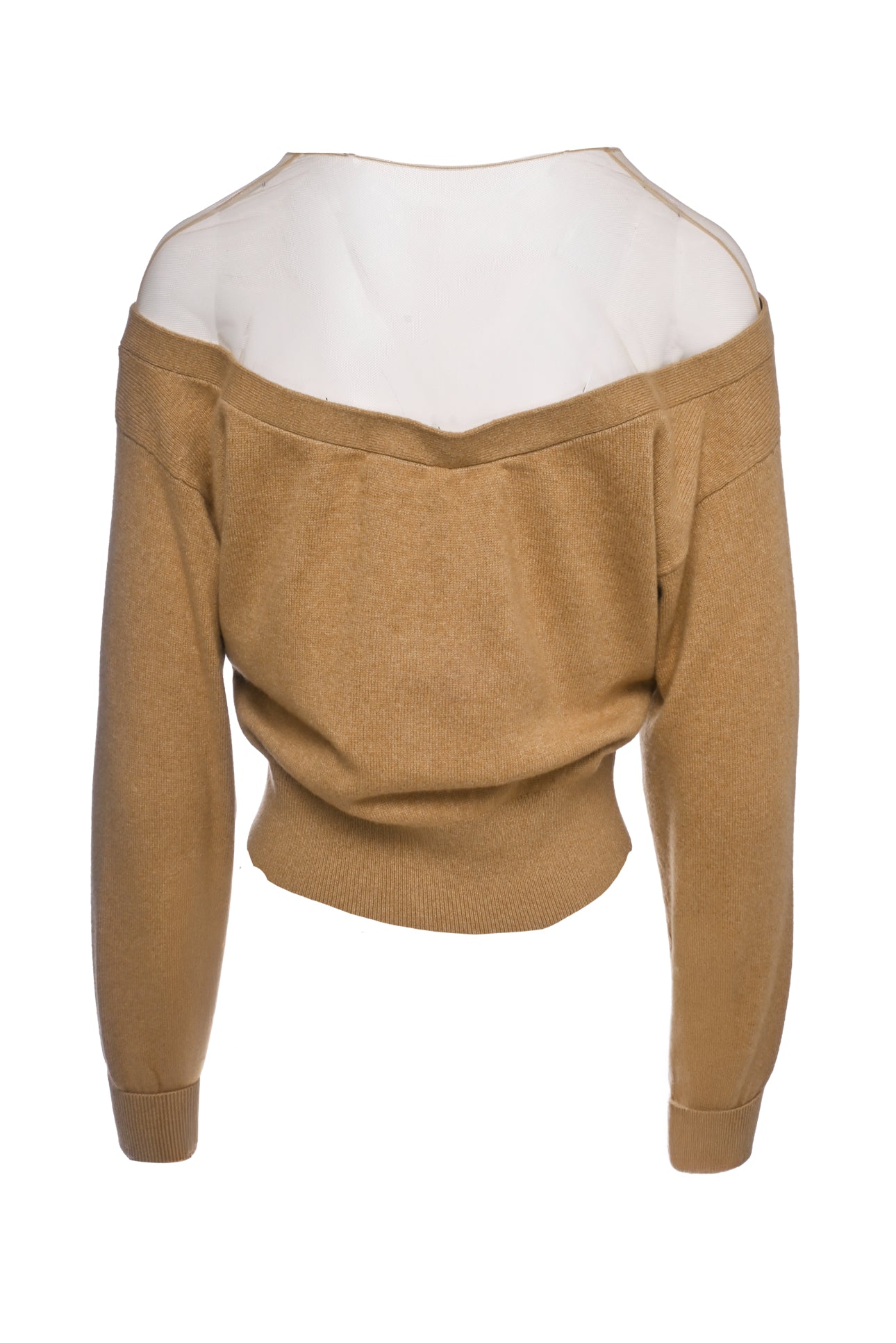 Alexander Wang Size M Fitted Cropped Mesh Inset Cardigan - Luxury