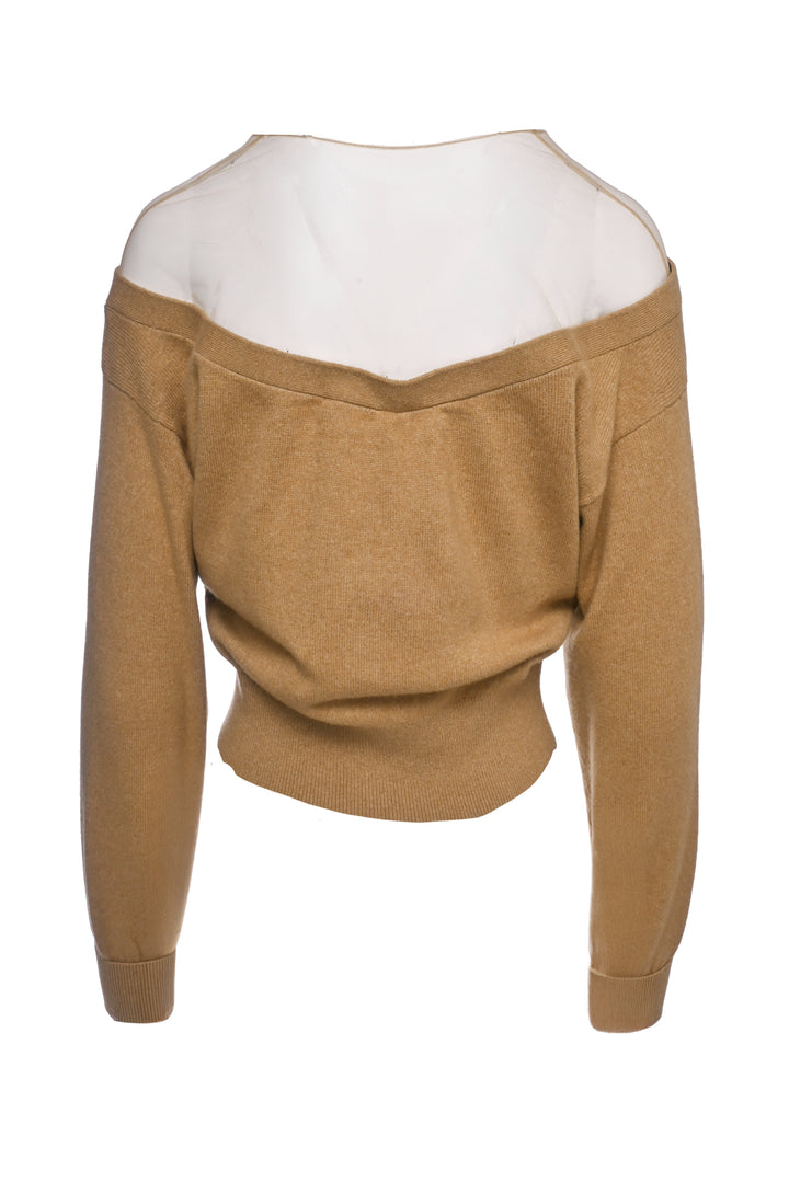 Alexander Wang Size M Fitted Cropped Mesh Inset Cardigan