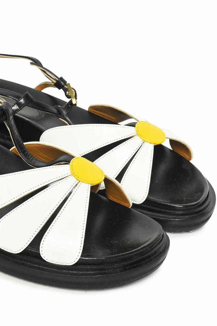 Marni Size 38.5 Fussbett Daisy Leather Sandals