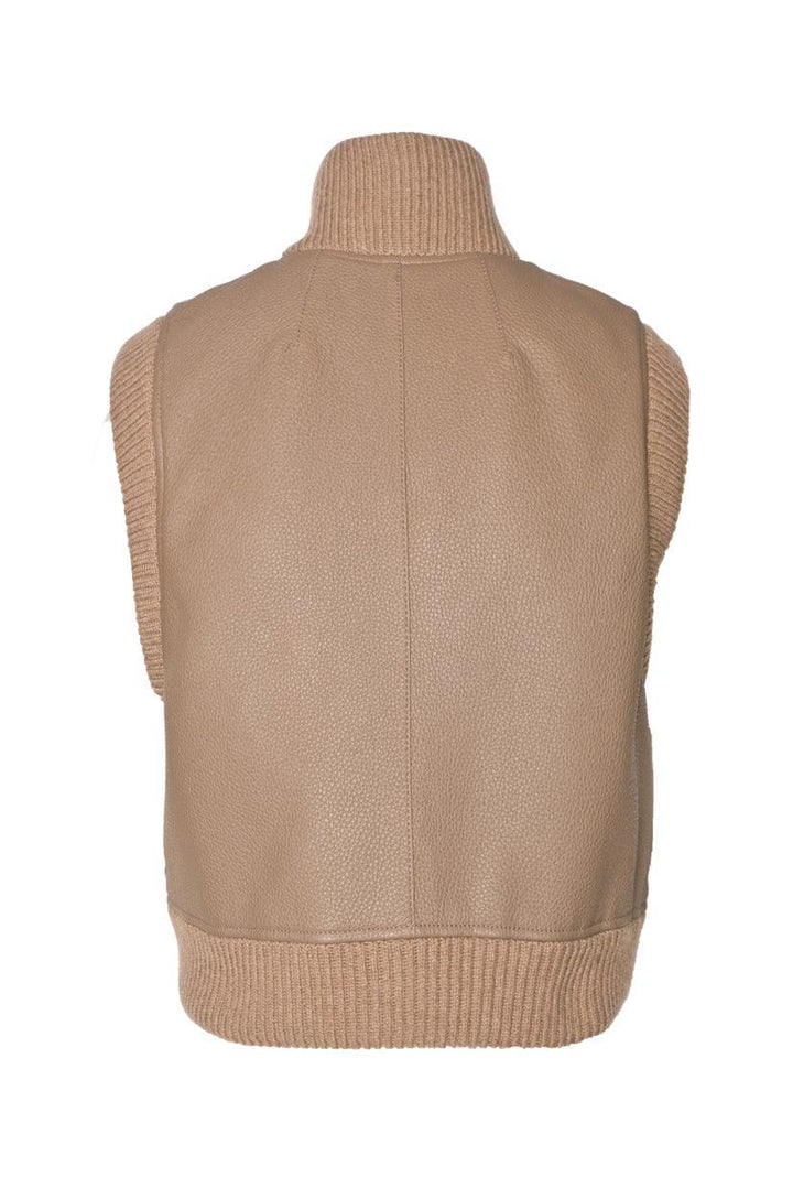 Hermes Size 38 Deerskin & Cashmere Turtleneck Vest