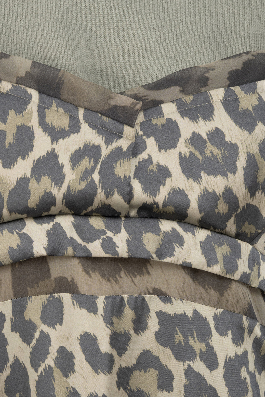 Sacai Size 3 Wool Knit & Leopard Satin Midi Dress