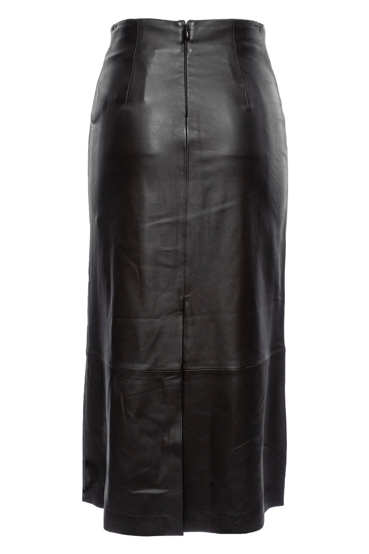 Vince Size 00 Leather Midi Skirt