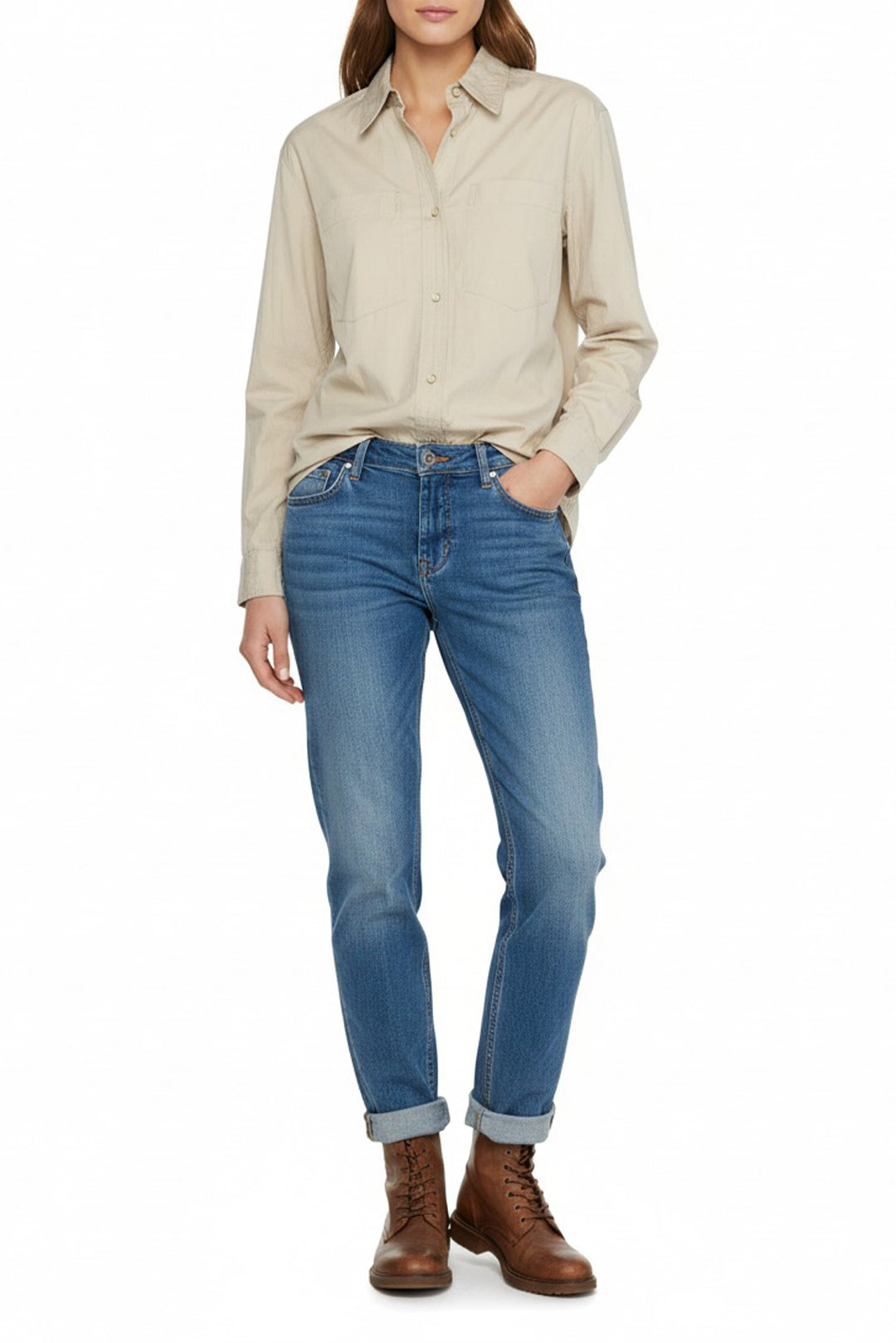 LEMAIRE Size 34 Snap Pointed Collar Blouse