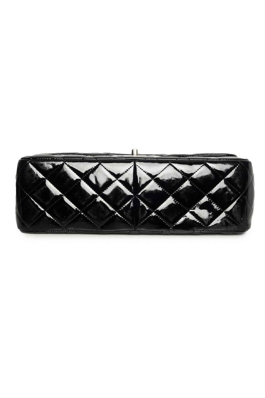 Chanel 2012 Quilted Patent Leather Jumbo Double Flap Shoulder Bag