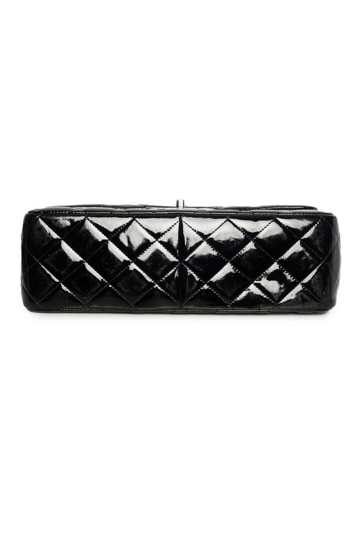 Chanel 2012 Quilted Patent Leather Jumbo Double Flap Shoulder Bag