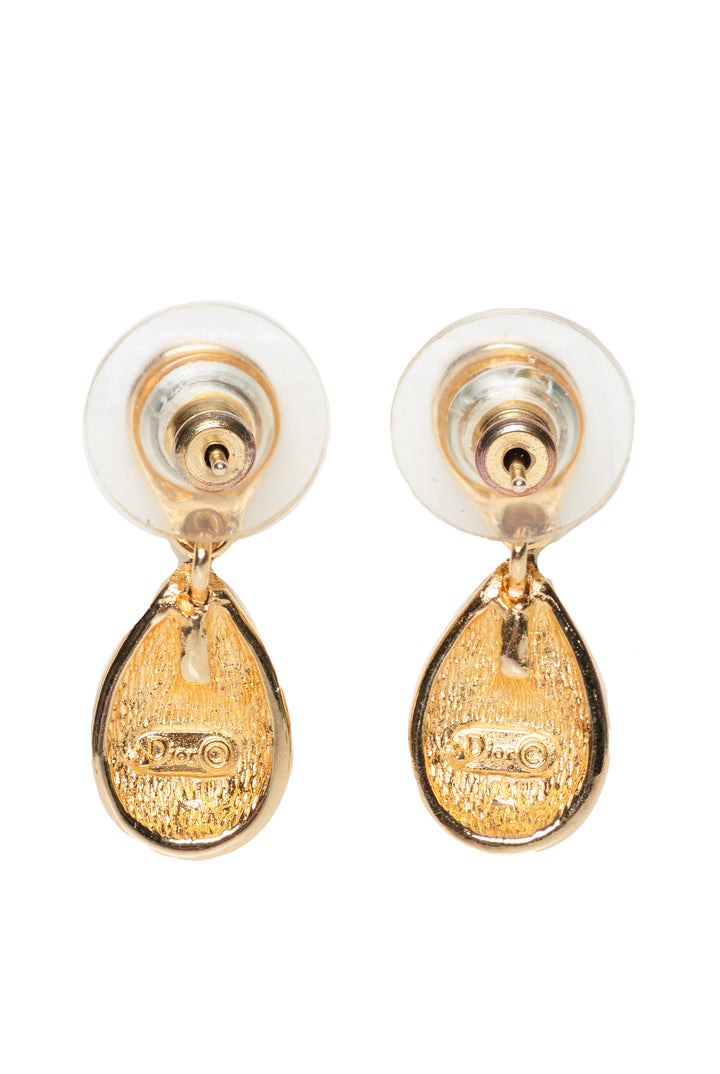 Christian Dior Crystal Drop Earrings