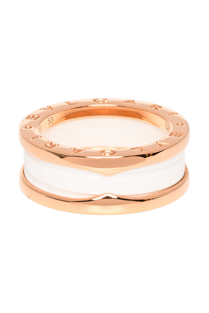 Bvlgari Size 6.5 B.zero1 18K Gold And Ceramic 2-Band Ring