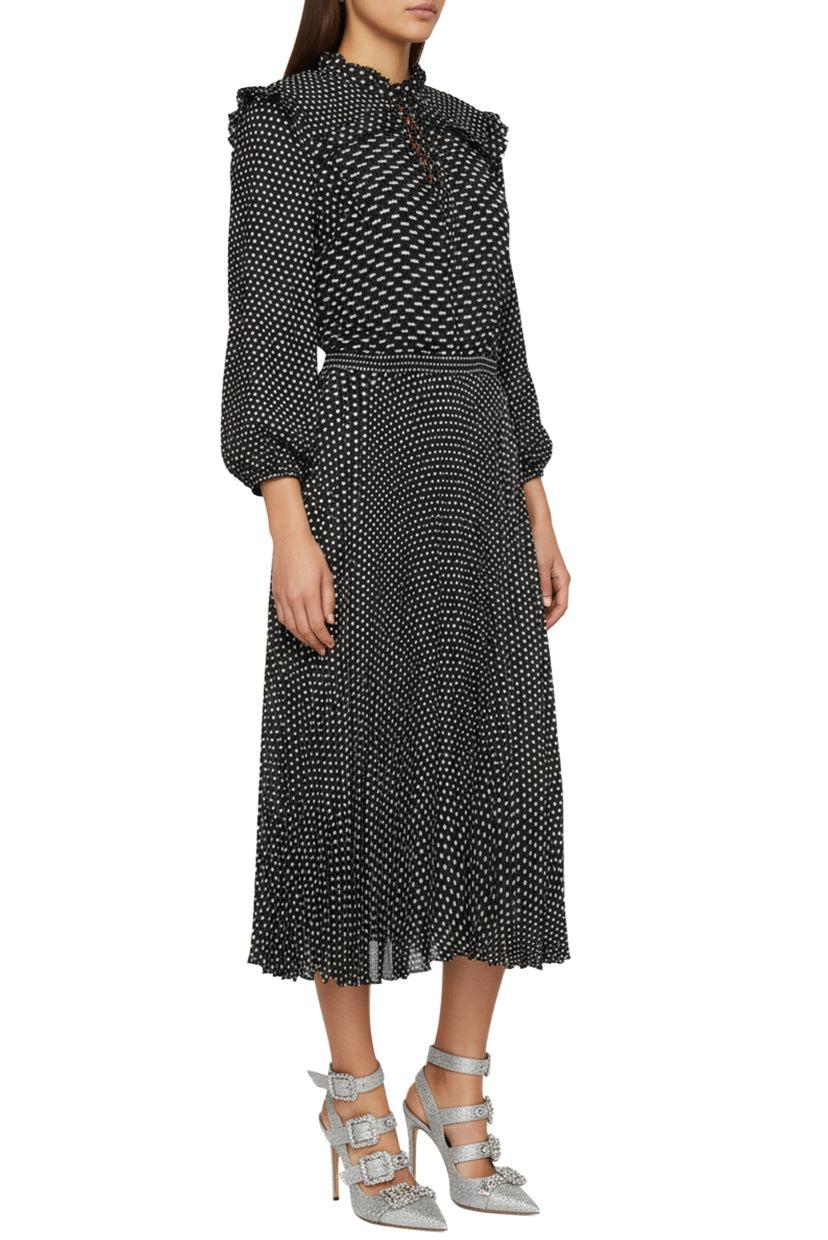 maje Size 42 Pleated Maxi Dress