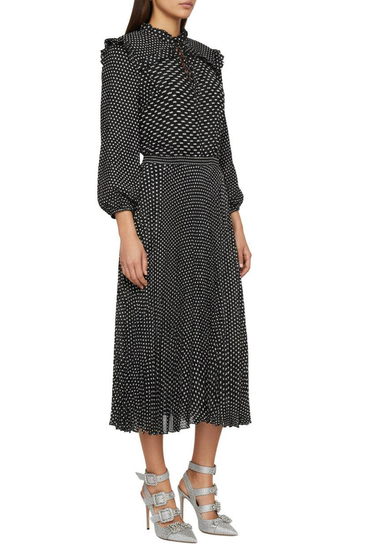 maje Size 42 Pleated Maxi Dress