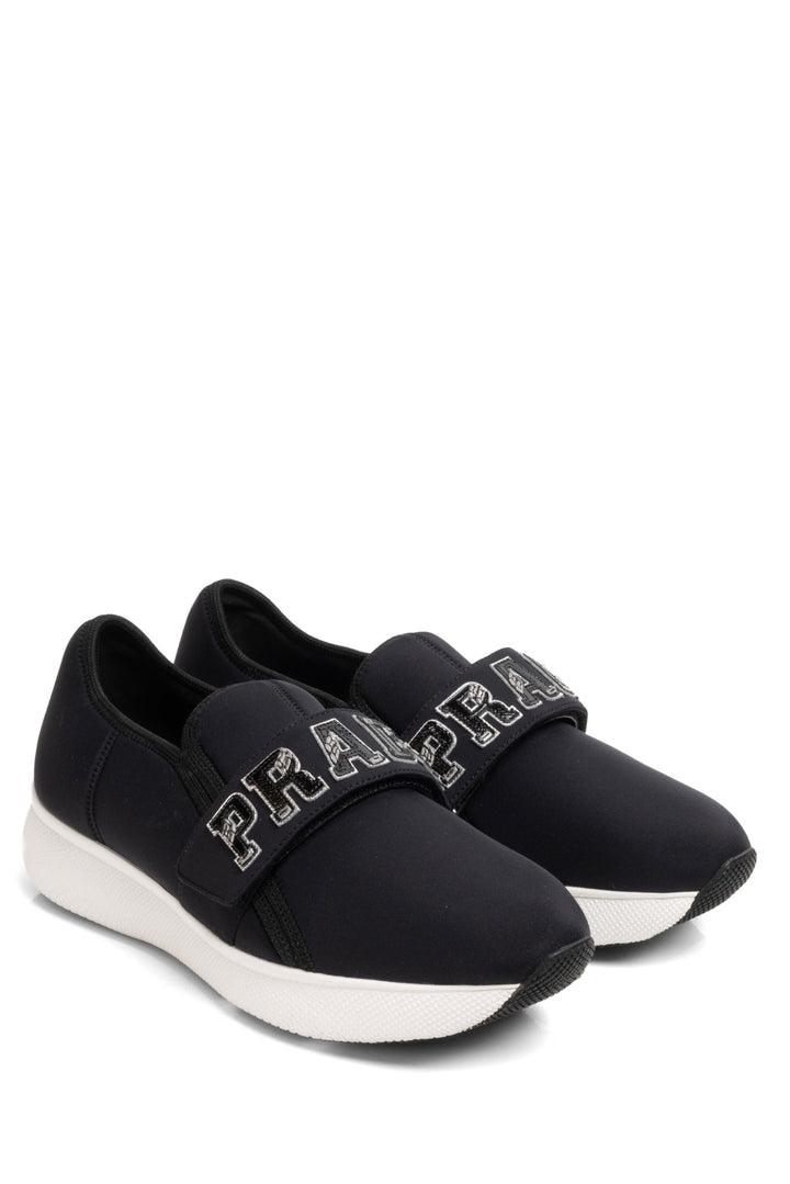 Prada Size 38.5 Logo Neoprene Sneaker