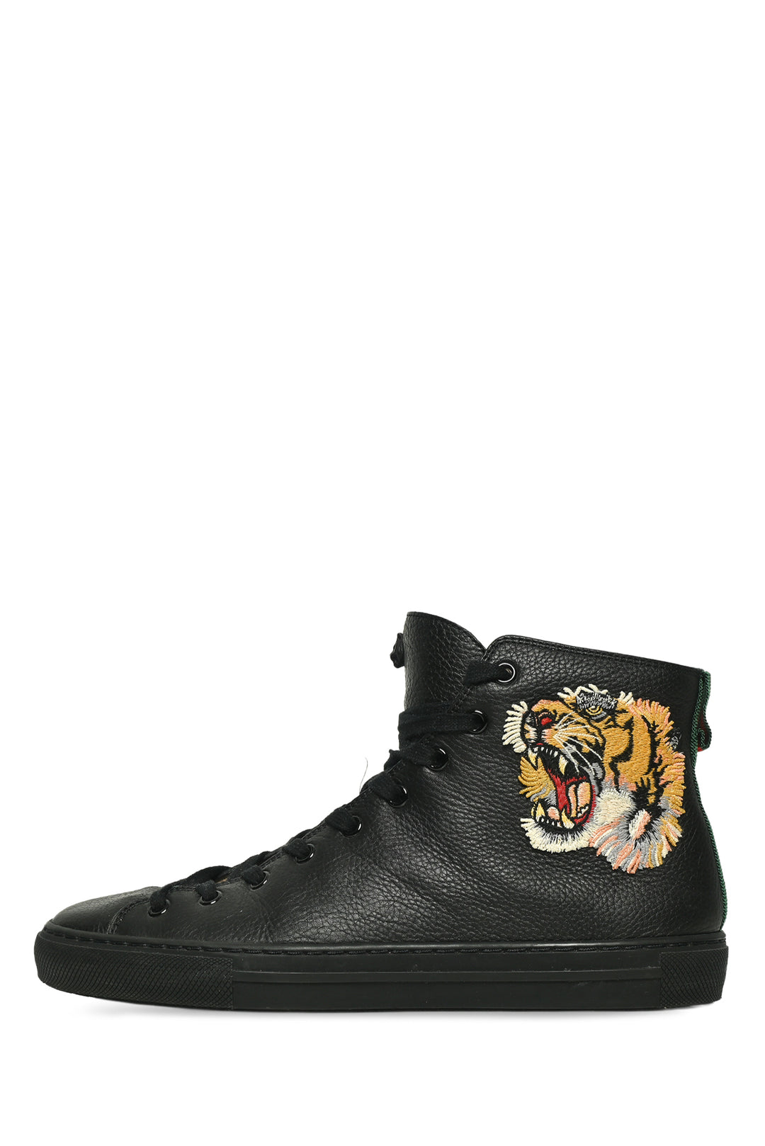 Mens Shoe Size 7 Gucci Men's Leather Tiger Patch High Top Sneakers