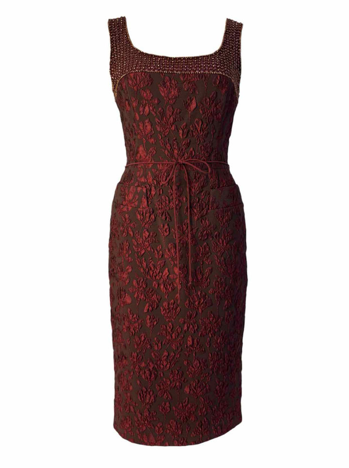Escada Size 36 Beaded Floral Dress & Blazer Suit
