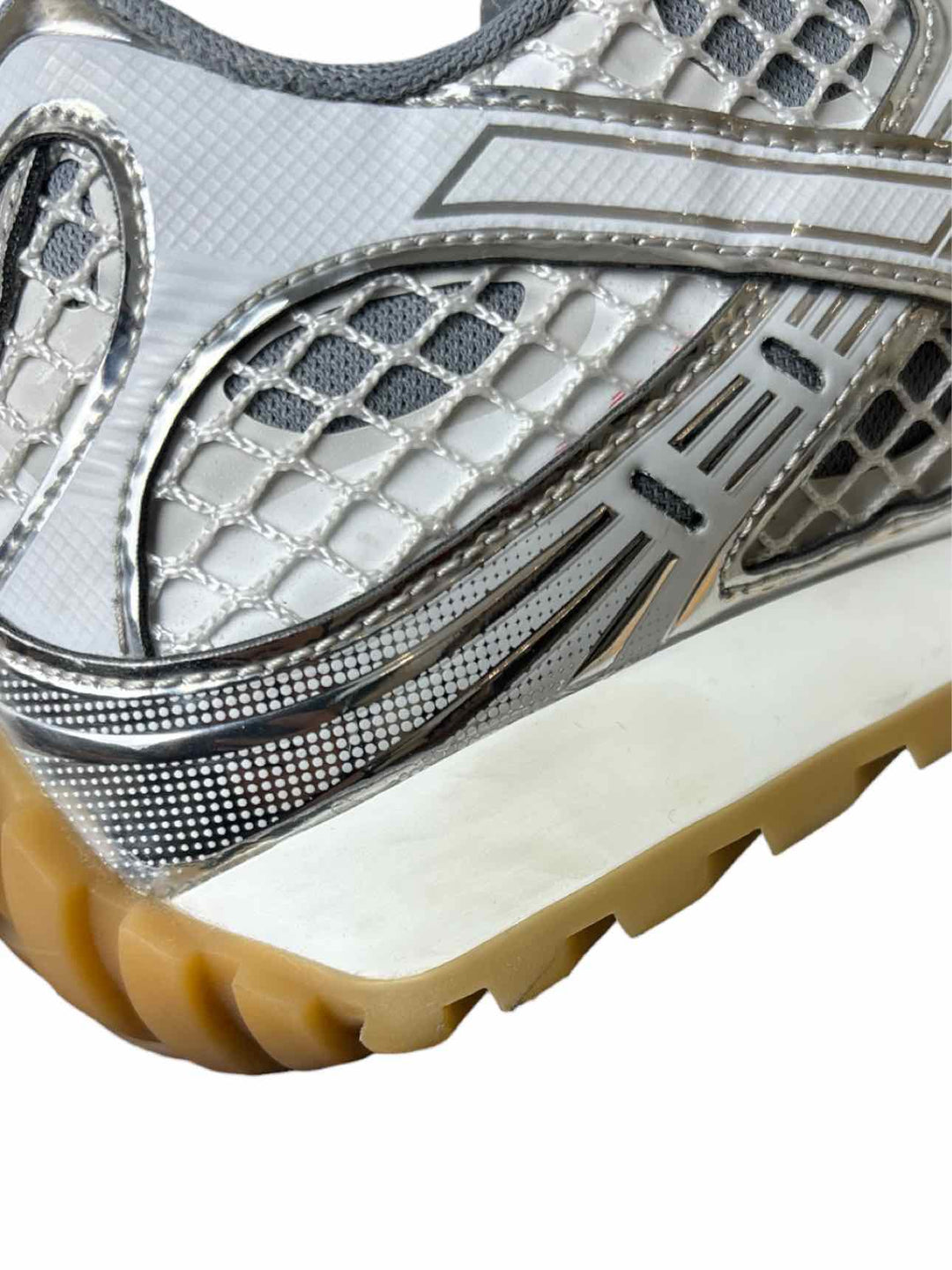 Bottega Veneta Size 38 Orbit Tech Fabric Metallic Sneaker