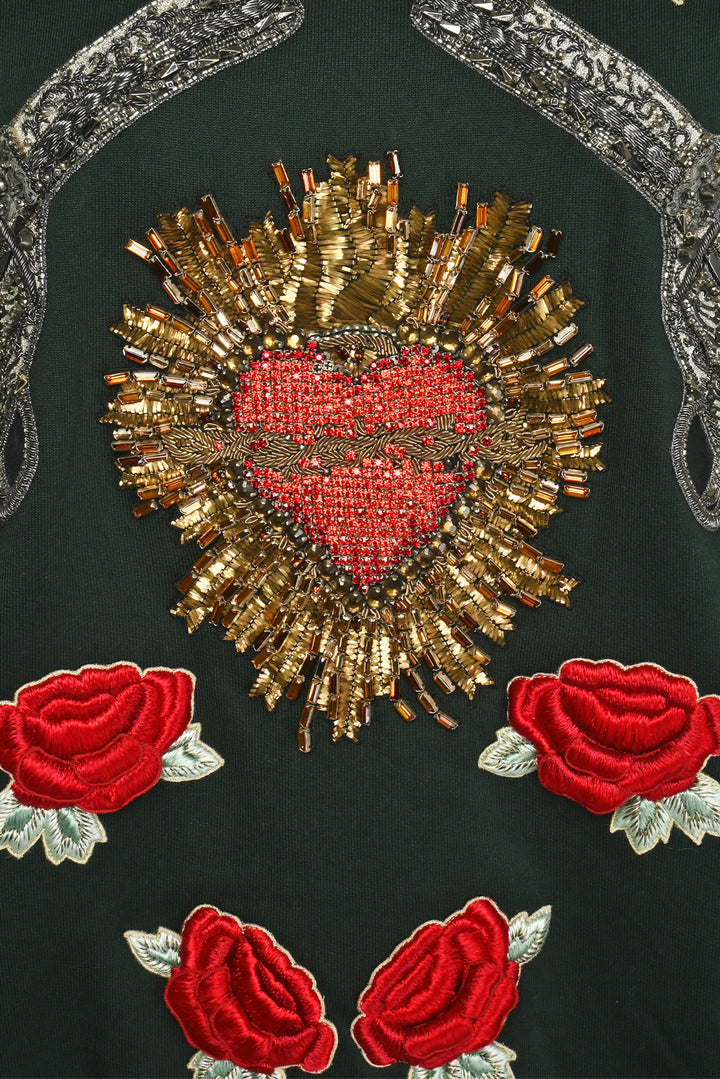 Dolce & Gabbana Size 48 Sacred Heart Embellished Sweatshirt