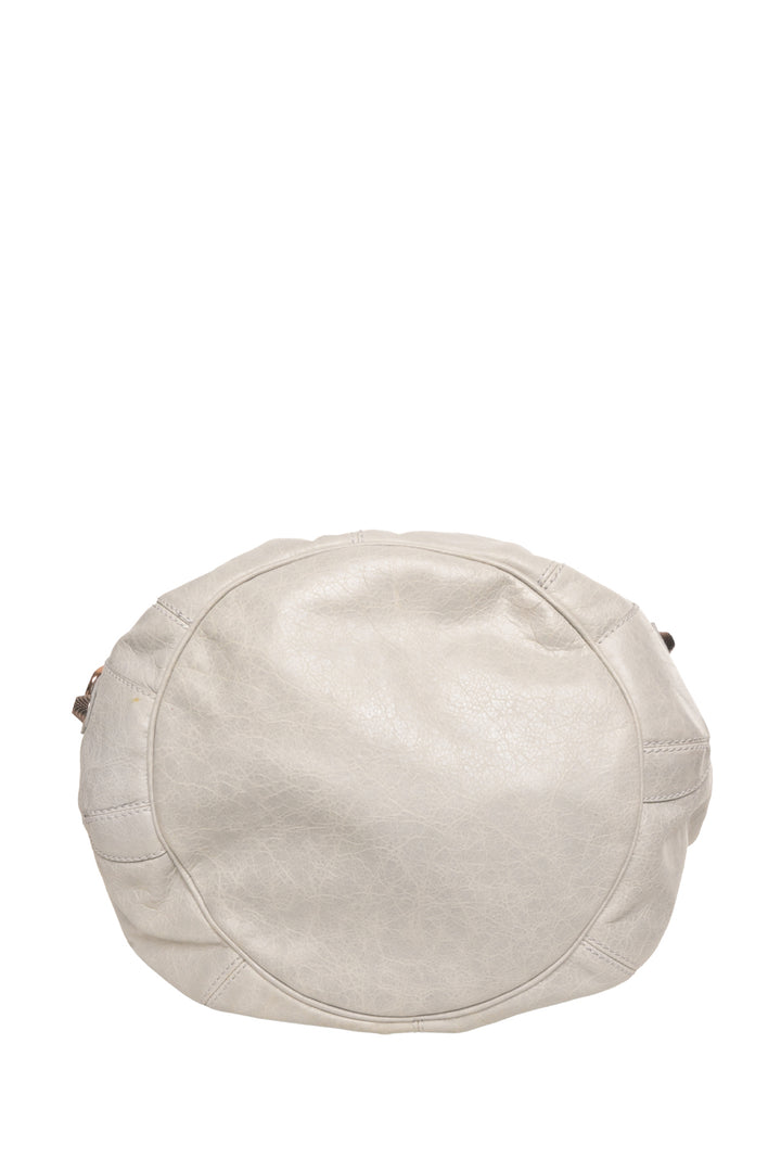 Balenciaga Leather Giant Silver PomPon Bag