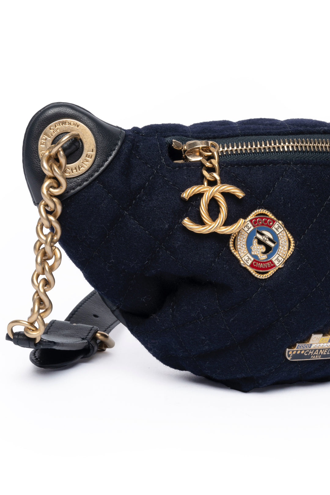 Chanel 2018 Paris-Hamburg Sailor Charms Quilted Wool Belt Bag