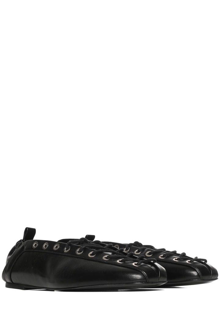 Ganni Size 41 Lace Up Flats