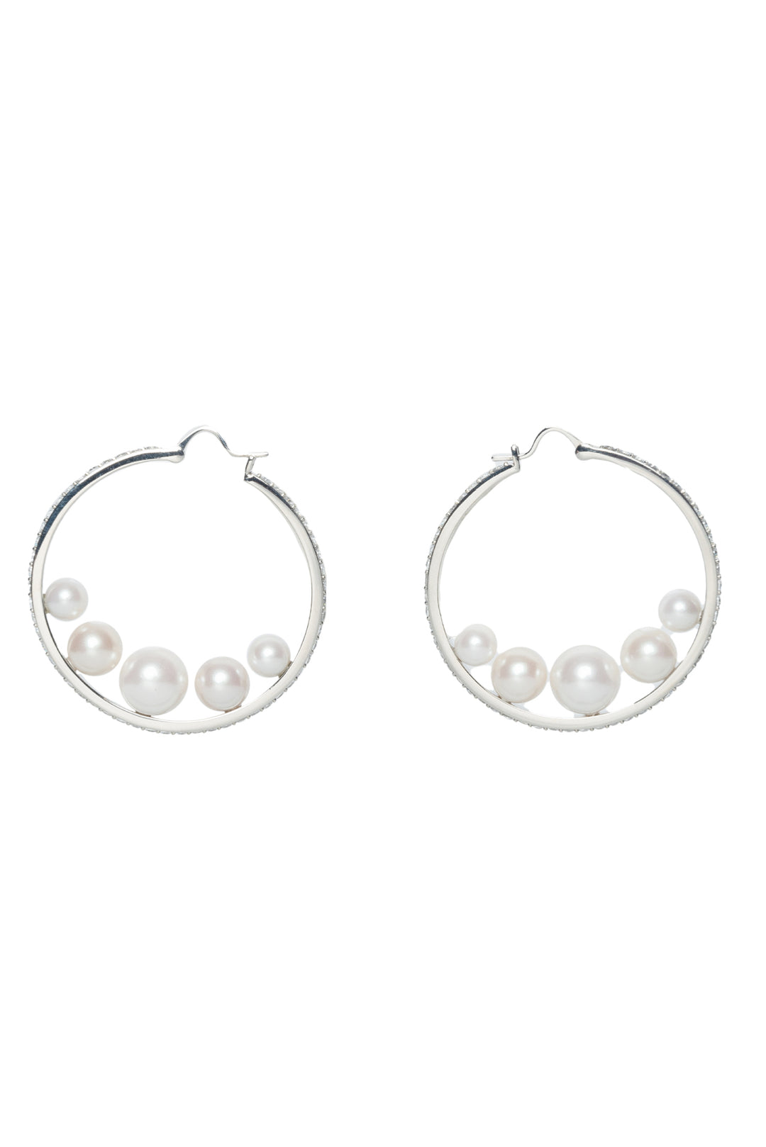 Miu Miu Faux Pearl & Crystal Earrings