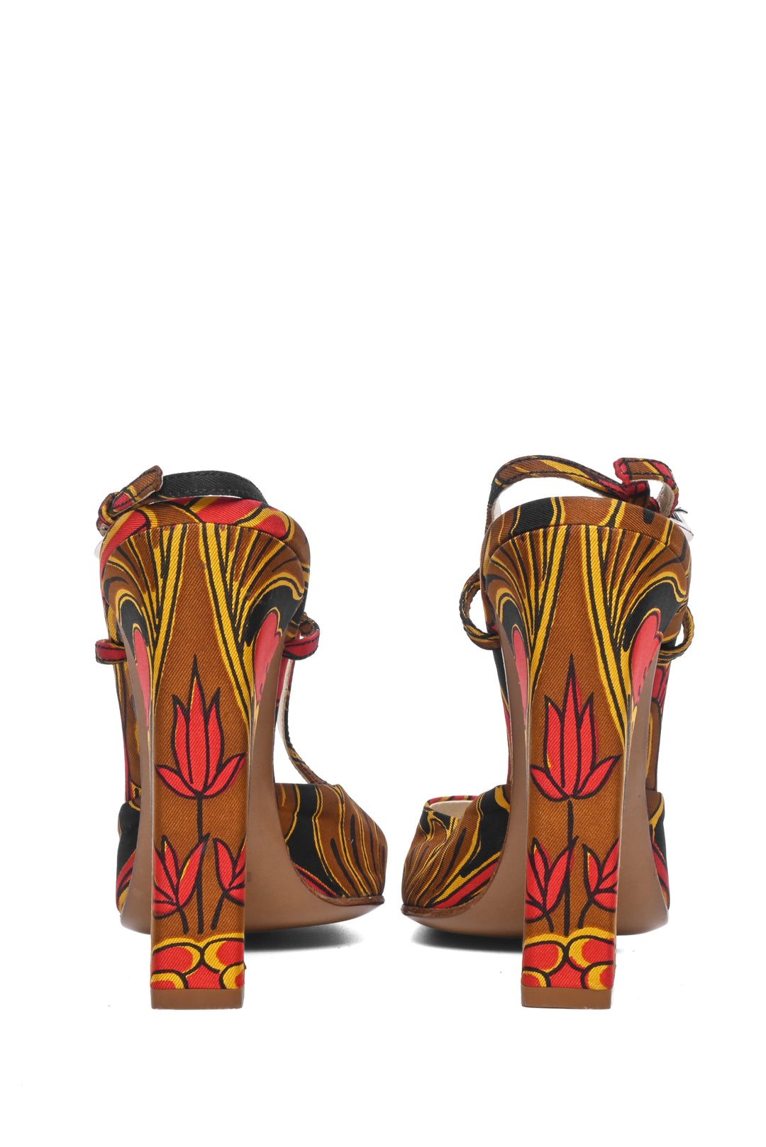 Prada Size 40 Floral Printed Slingback Pumps