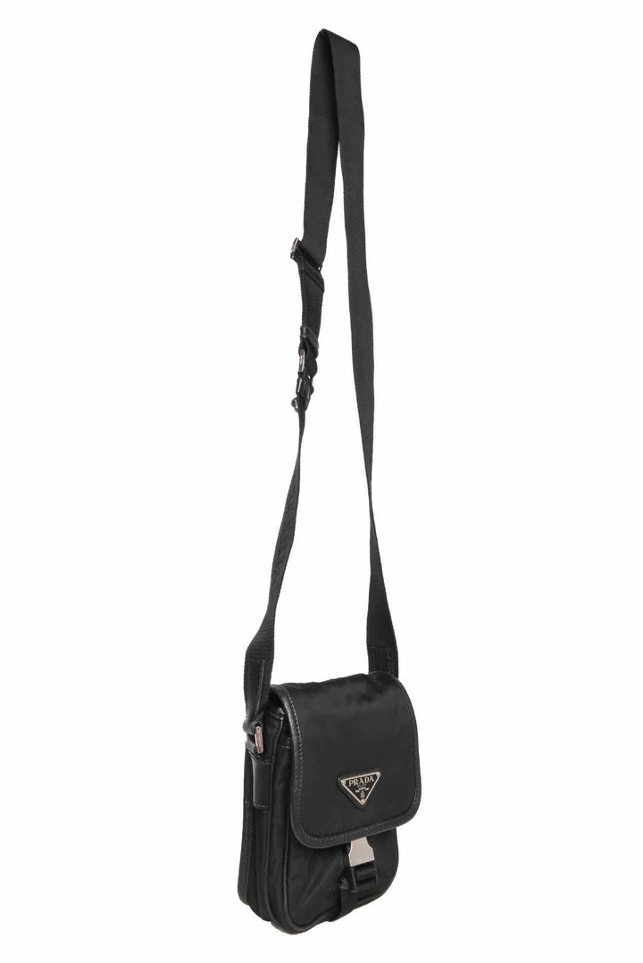 Prada Logo Plaque Buckle Crossbody