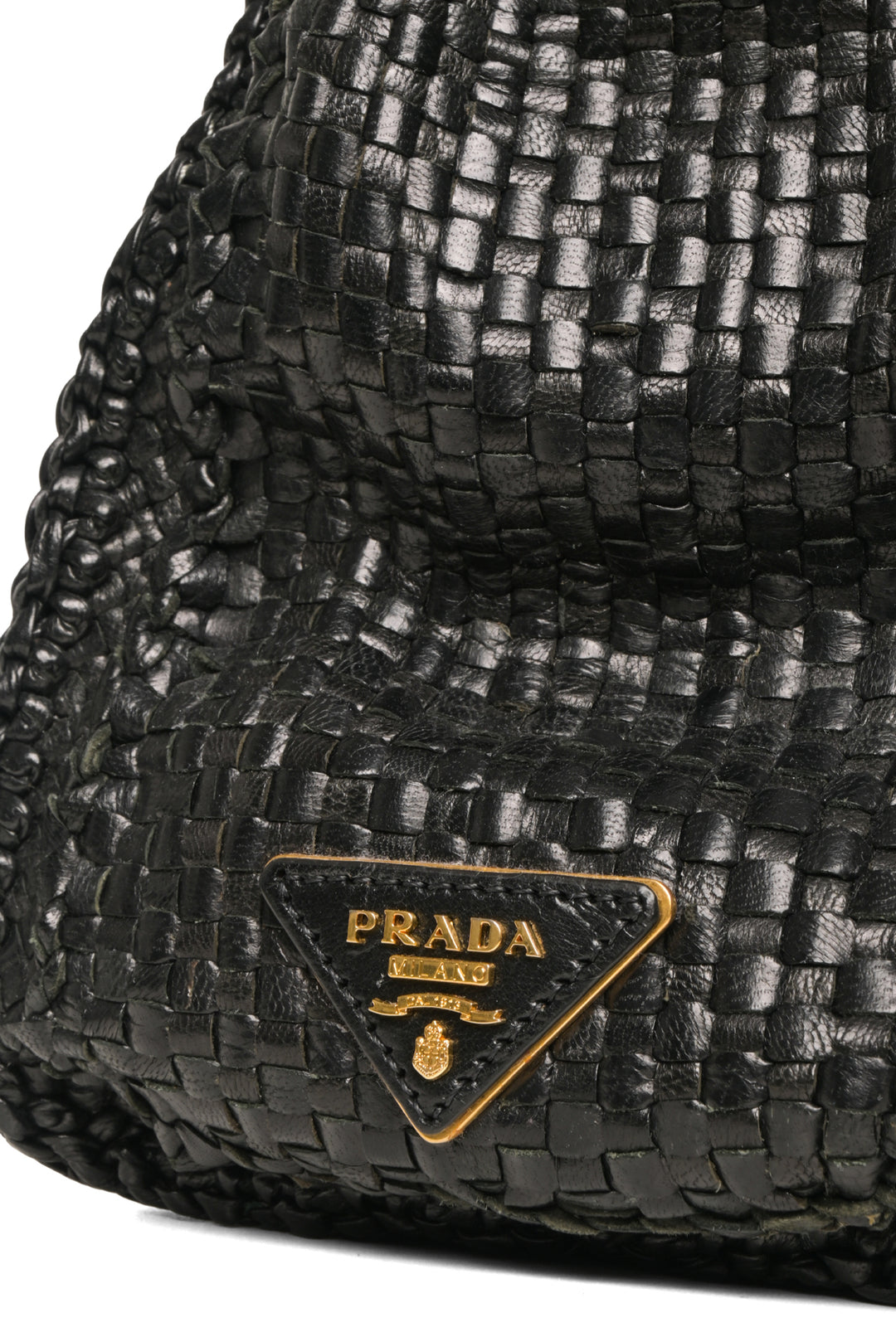 Prada Madras Woven Top Handle Bag