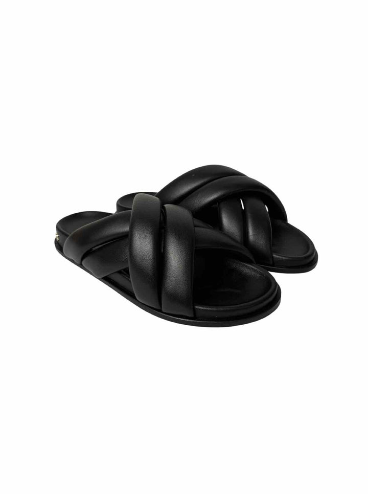 Anine Bing Size 41 Lizzie Leather Cross Strap Slide Sandals