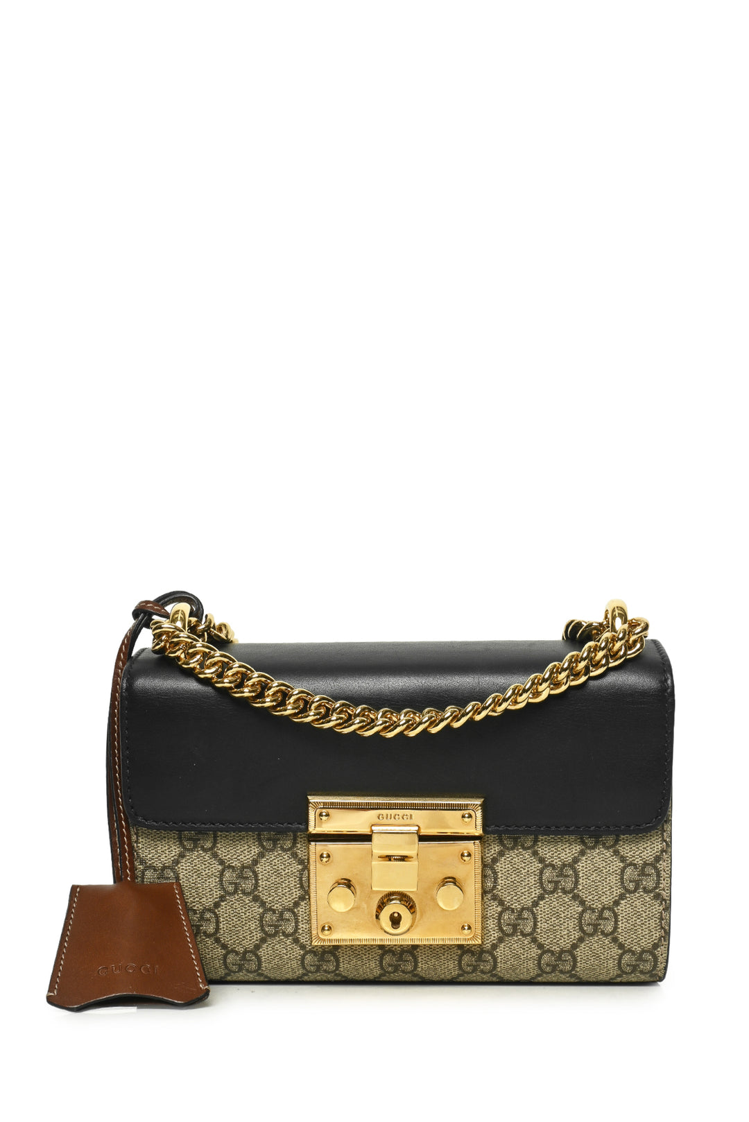 Gucci GG Supreme Monogram Calfskin Small Padlock Shoulder Bag