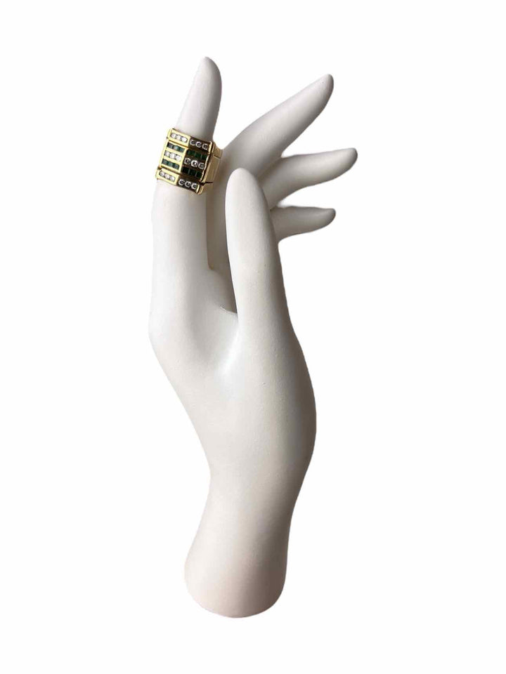 Size 6 14K Diamond and Emerald 14K  Ring