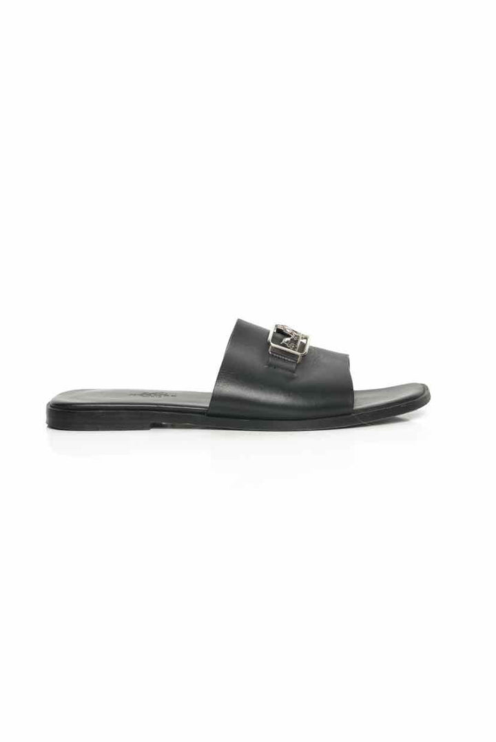 Hermes Size 37 Villa Calfskin Flat Sandals