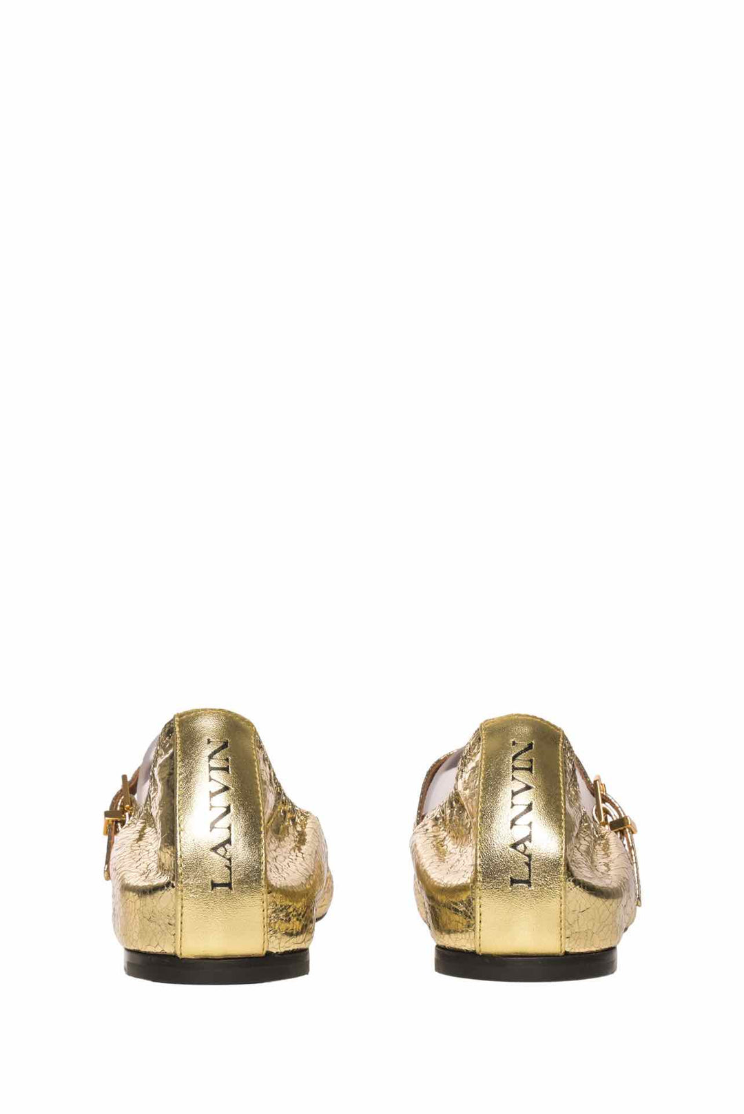 Lanvin Size 38 Gold Mary Jane Ballerina Flats