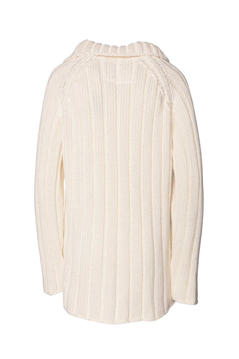 Frank & Eileen Size L Cotswolds Cable Knit Cardigan