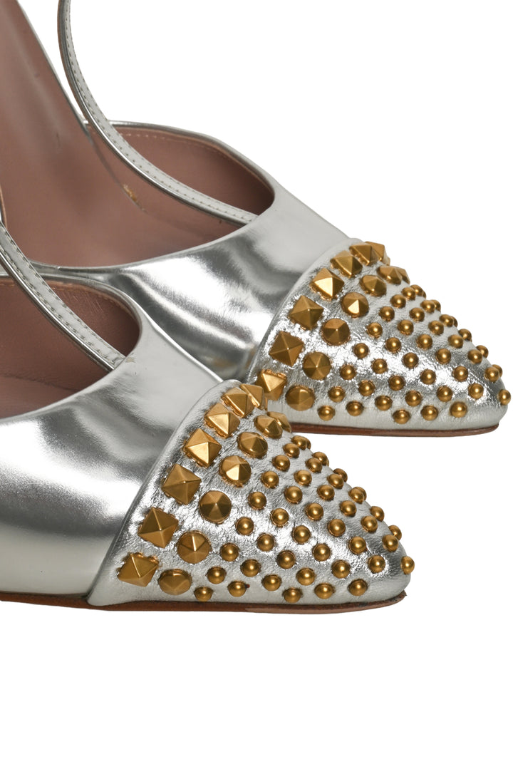 Gucci Size 36 Studded T-Strap Pumps