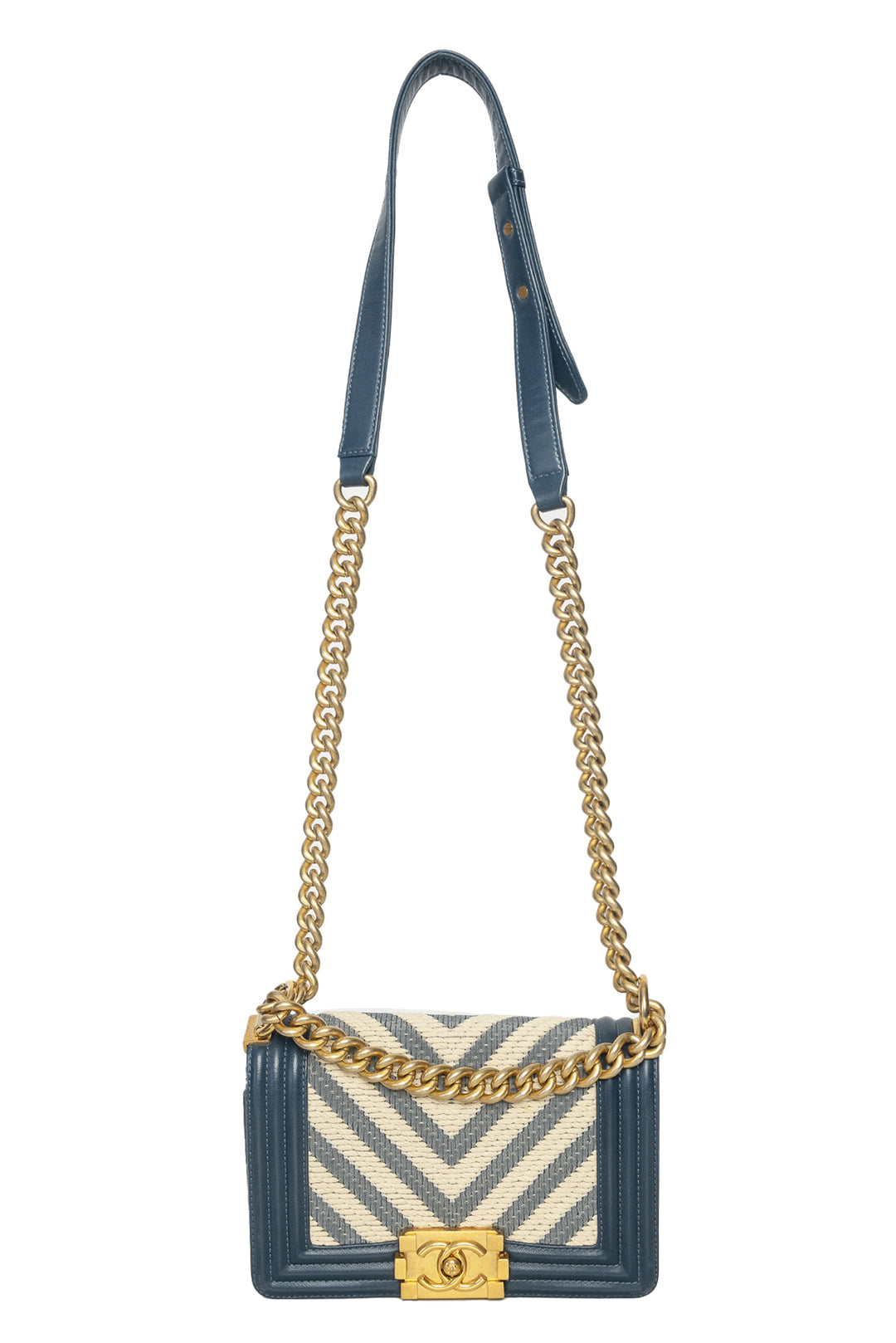 Chanel Chevron Braided Small Boy Flap Bag