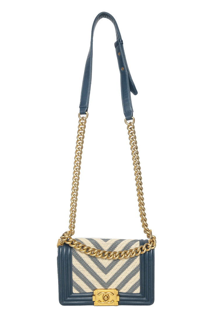Chanel Chevron Braided Small Boy Flap Bag
