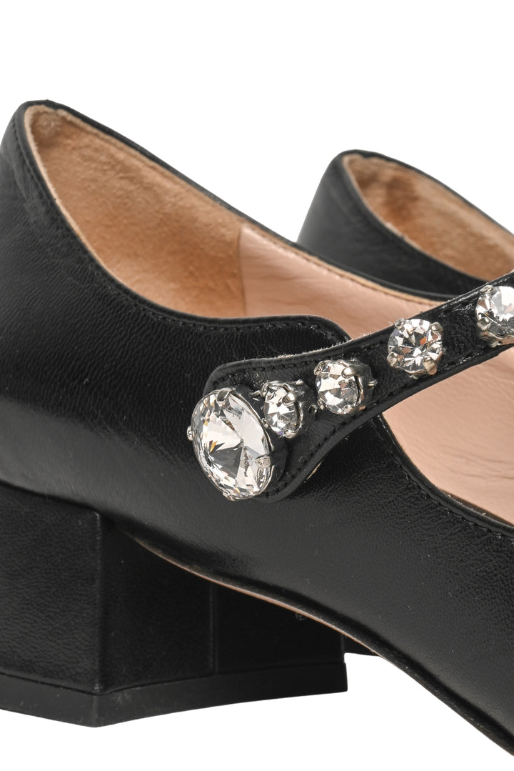 Miu Miu Size 34.5 Block Heel Mary Janes