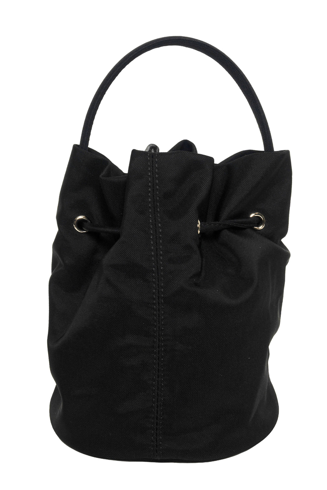 Balenciaga Recycled Sport Nylon Logo Embroidered Wheel Drawstring XS Bucket Bag