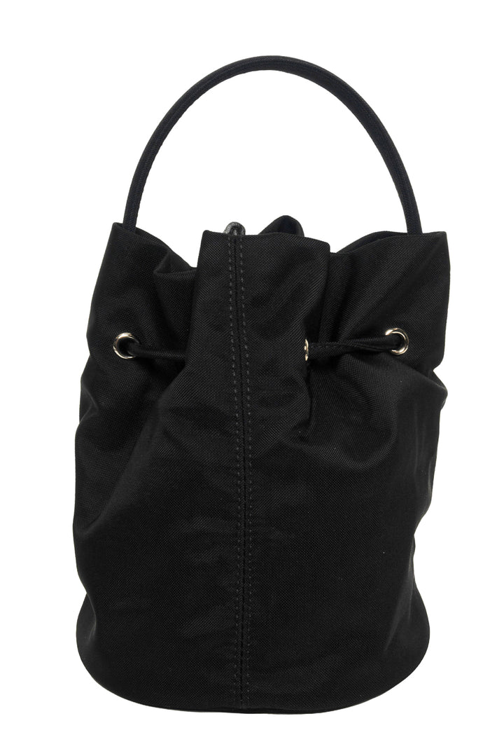 Balenciaga Recycled Sport Nylon Logo Embroidered Wheel Drawstring XS Bucket Bag